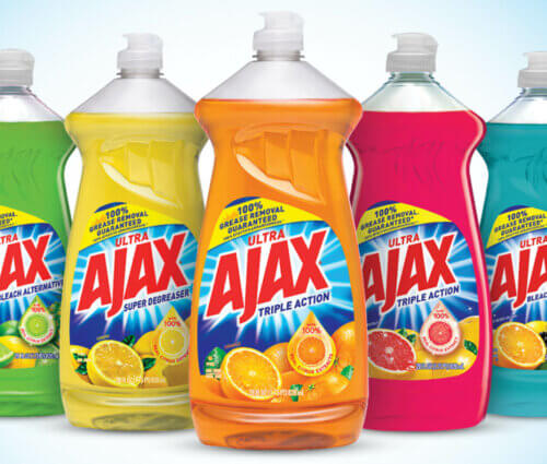 Ajax detergent bottles image